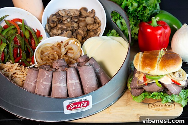 The Victory Roast Beef Sub The Victory sub sandwich with roast beef and sautéed vegetables