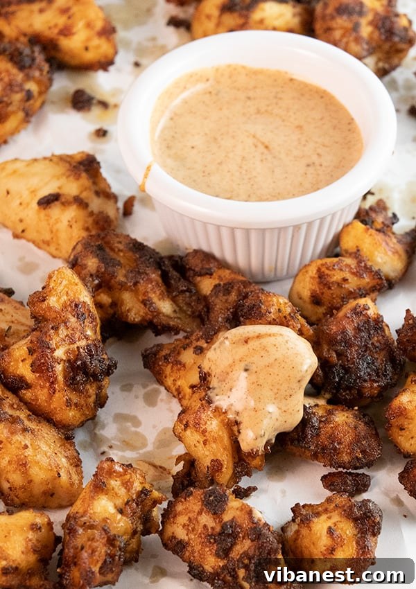 cooked-air-fryer-chicken-bites air fryer chicken bites {without breading} 3
