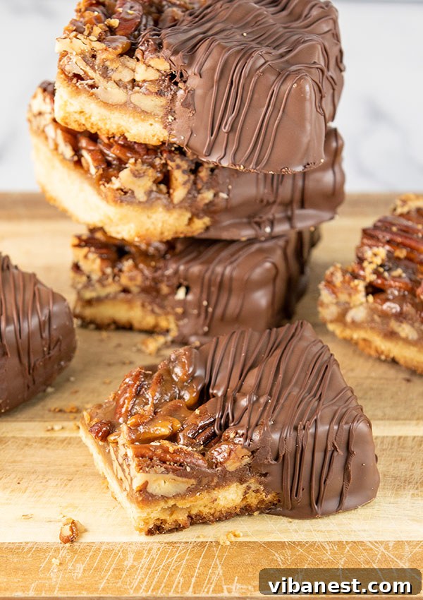 Baked-Pecan-Pie-Bars-Ready-for-Chocolate.jpg Close-up of baked Pecan Pie Bars before dipping, showing the rich, nutty filling and golden crust