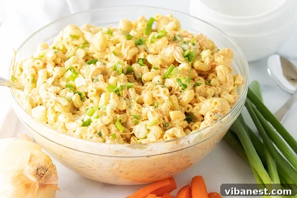hawaiian-macaroni-salad-4.jpg Freshly made Hawaiian Macaroni Salad ready to be served