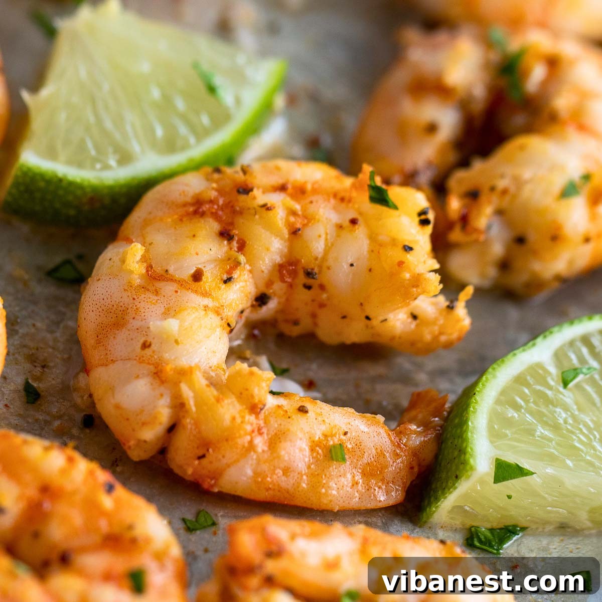 Sweet Heat Air Fryer Shrimp 4 shrimp seasoned with salt, black pepper, Tajín, smoked paprika and garlic, cooked in the air fryer