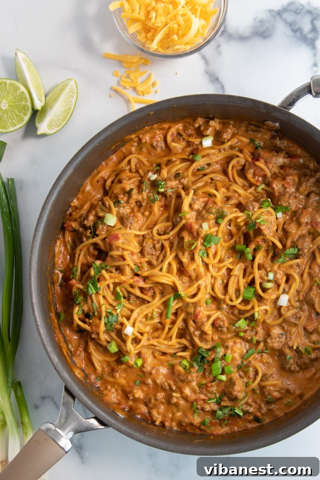 one-pot-taco-spaghetti-4.jpg one pot taco spaghetti dish ready to serve
