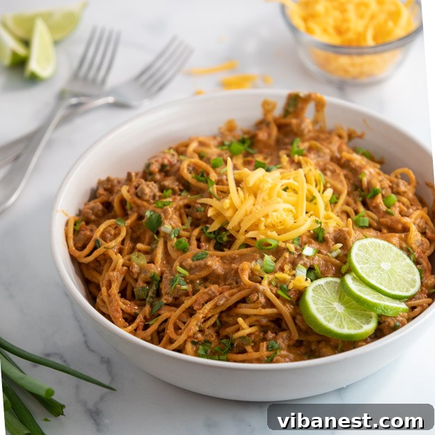 one-pot-taco-spaghetti-5.jpg one pot taco spaghetti with all the toppings