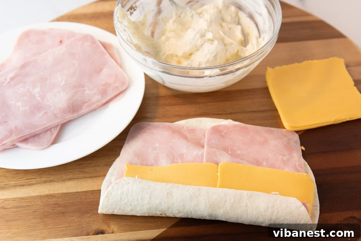 Savory Ham and Cheese Swirls 3 ham and cheese pinwheels ingredients