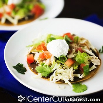 Chicken Tostadas Recipe Chicken Tostadas 2 - Recipe Card Image