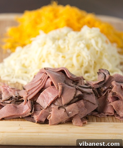 Finely Chopped Deli Roast Beef Deli roast beef chopped into small pieces for pizza topping