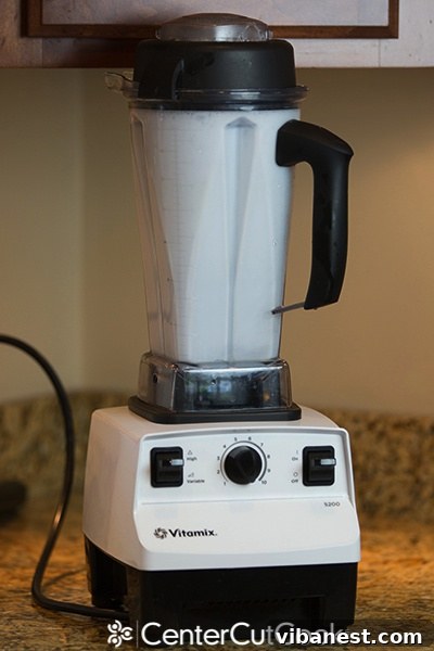 Vitamix Self-Cleaning Feature Vitamix container during the self-cleaning process, showing soapy water efficiently cleaning the interior.