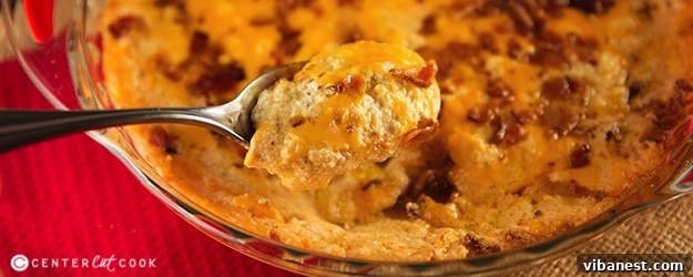 bacon cheddar dip.jpg Bacon cheddar dip in a rustic bowl with dippers