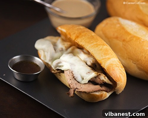 Easy French Dip Sandwiches served with dipping sauce