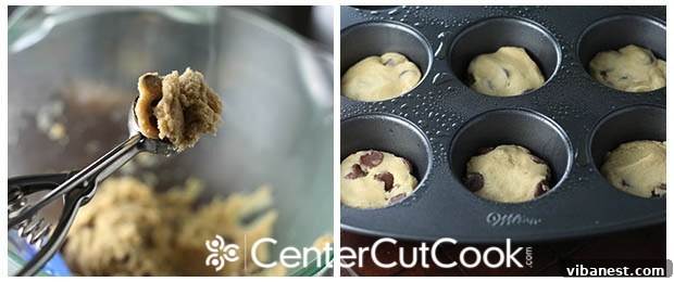 chocolate chip lava cookies 3.jpg Close-up of a chocolate chip lava cookie with molten fudge center