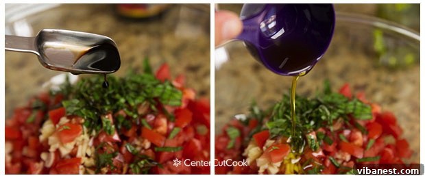 Basil and Garlic for Bruschetta Finely chopped fresh basil and minced garlic for bruschetta topping