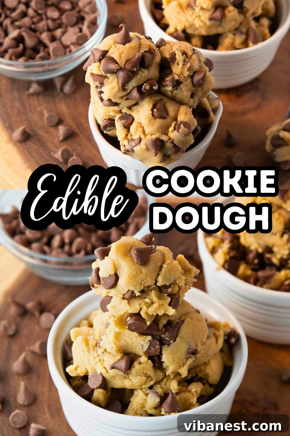 No-Bake Chocolate Chip Bliss 4 edible cookie dough with chocolate chips
