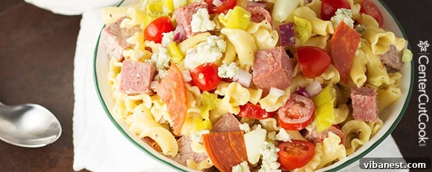 antipasto pasta salad.jpg Full bowl of Antipasto Pasta Salad ready for a summer meal