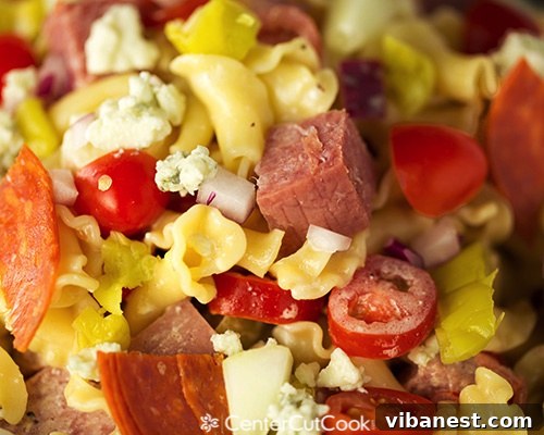 antipasto pasta salad 6.jpg Delicious close-up of Antipasto Pasta Salad ready to be served