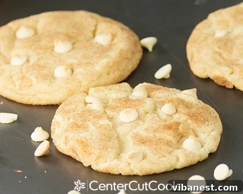 White Chocolate Chip Snickerdoodle Cookies cooling White Chocolate Chip Snickerdoodle Cookies cooling on a wire rack, ready to be enjoyed