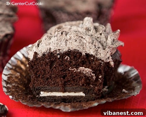 Tray of Oreo Cupcakes A tray of beautifully frosted and garnished Chocolate Oreo Cupcakes.