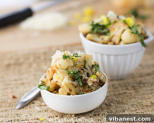 Delicious Roasted Cauliflower ready to serve