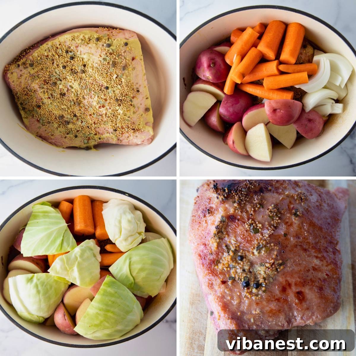 One-Pan Corned Beef and Cabbage Bake 3 corned beef ingredients and steps