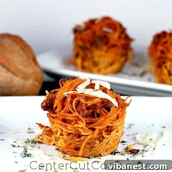 Close-up of baked Italian Love Nests, showing cheesy perfection