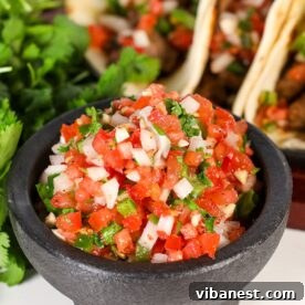 Freshly made Easy Pico De Gallo in a bowl.