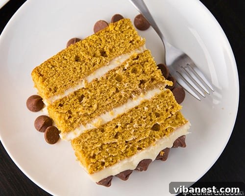 pumpkin layer cake 4.jpg Close-up of the smooth, creamy cream cheese frosting