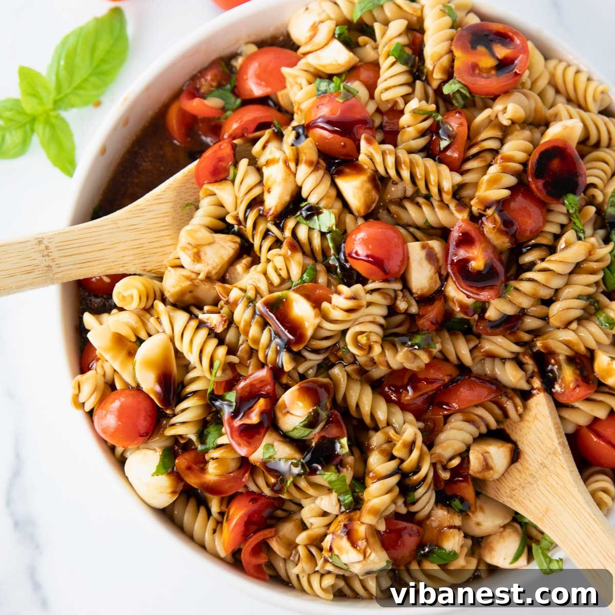 Garden Fresh Caprese Pasta Salad 2 caprese pasta salad, vibrant and fresh
