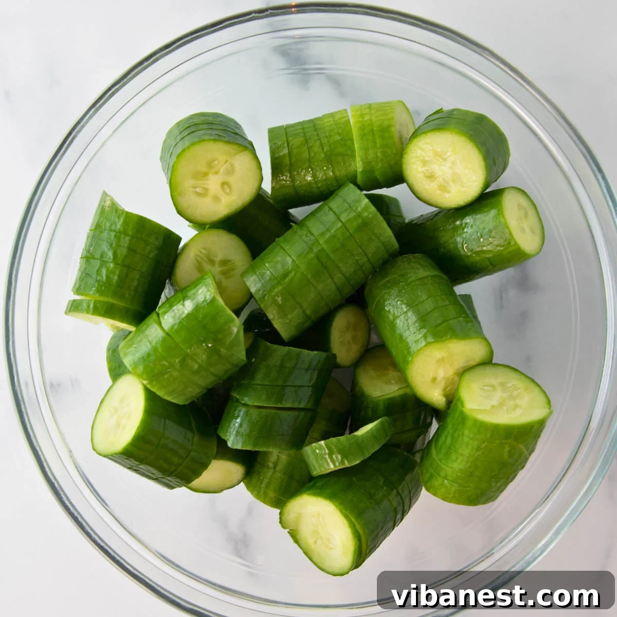 Cucumber Ribbons Salad 5 bowl of spiral cut mini cucumbers