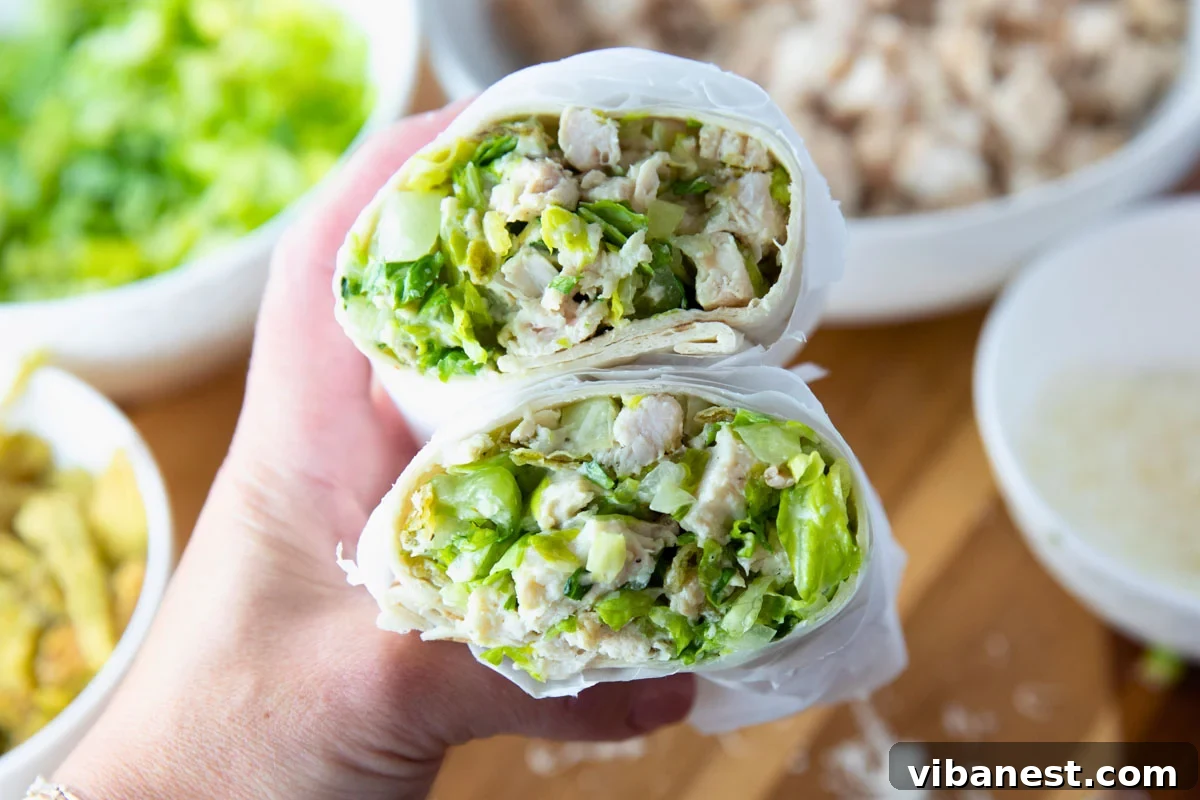 Next-Level Chicken Caesar Wraps 6 grilled chicken caesar wrap - ready to enjoy