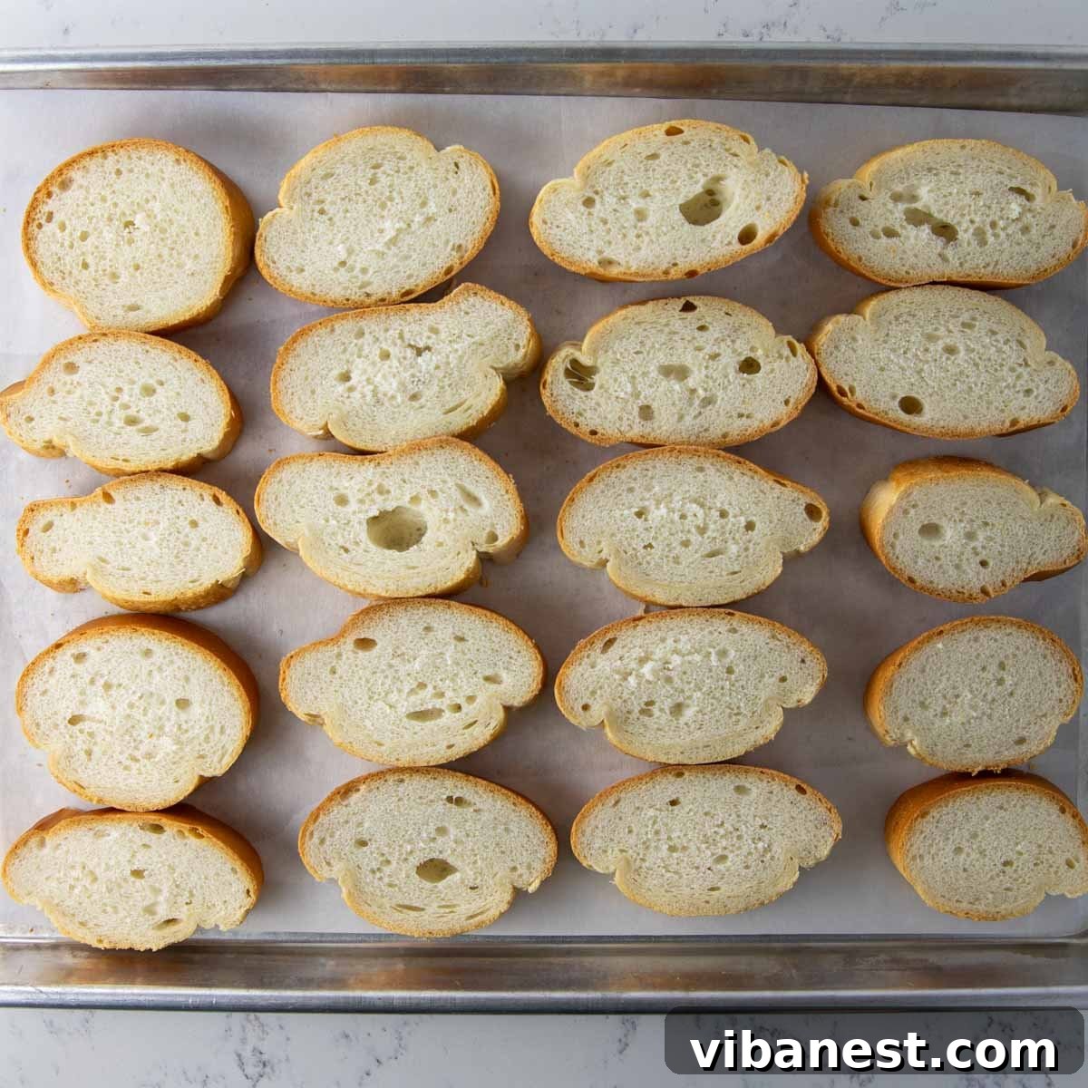 Melted Mozzarella Bruschetta 10 Slicing bread for bruschetta
