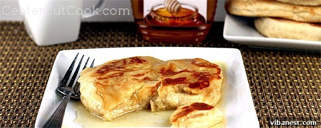 Golden brown pan-fried scones drizzled with honey, a comforting breakfast treat