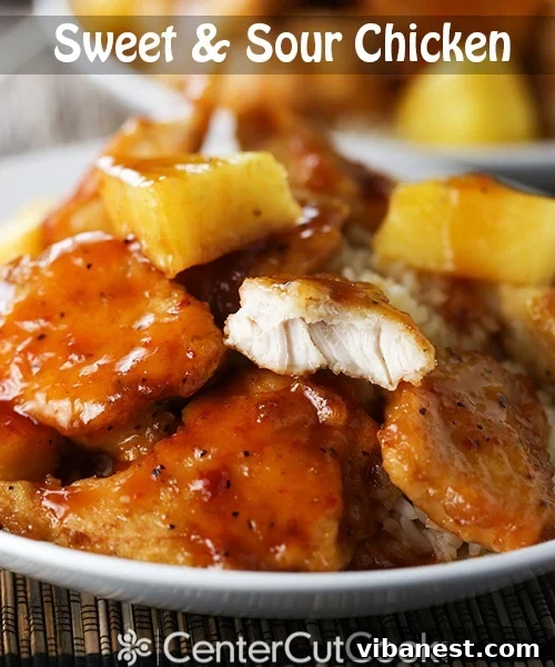 sweet and sour chicken 4.jpg Plated sweet and sour chicken ready to be served.