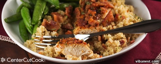 Delicious Maple Bacon Dijon Chicken on a plate