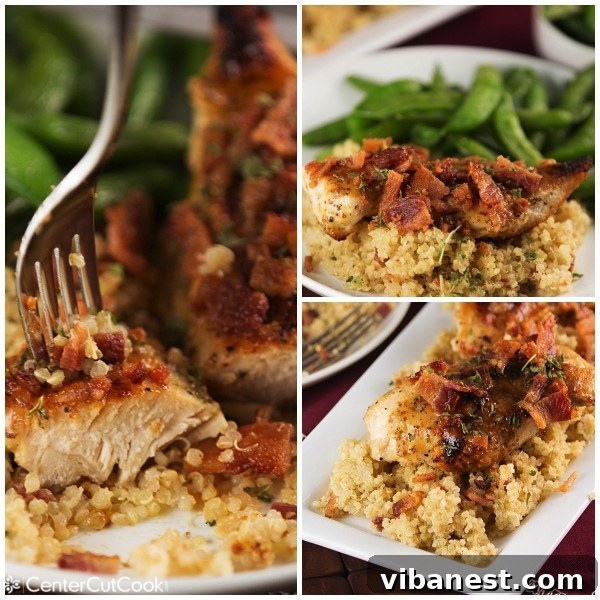 Maple Bacon Dijon Chicken Recipe Steps Collage of Maple Bacon Dijon Chicken ingredients and preparation steps