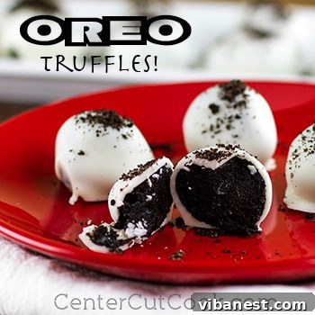 Easy 3-Ingredient Oreo Truffles Decadent Oreo Truffles coated in dark chocolate and sprinkled with crushed Oreos, arranged beautifully on a serving platter.