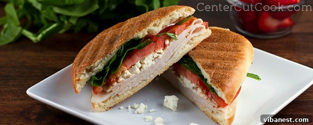 Delicious Mediterranean Turkey Panini, perfectly grilled