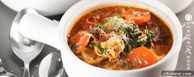 Hearty Tortellini Soup with Vegetables and Italian Sausage
