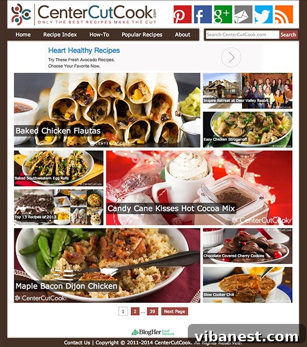 CenterCutCook Old Homepage Design