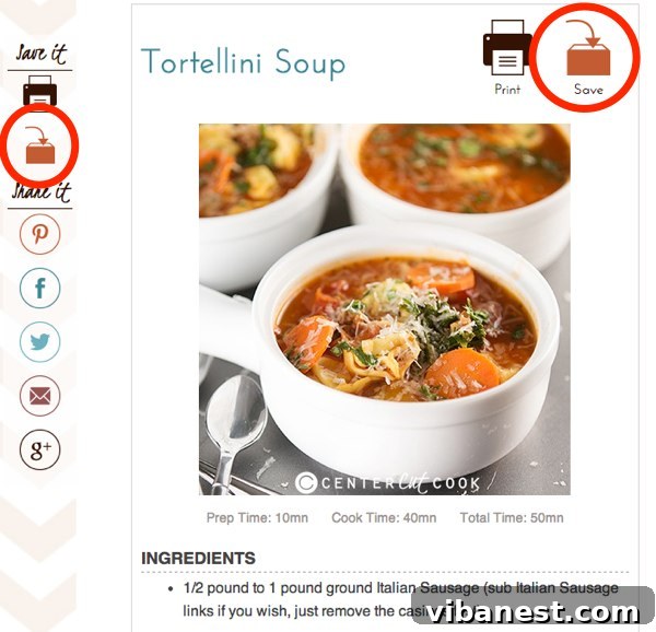 Saving a Recipe to Ziplist from CenterCutCook