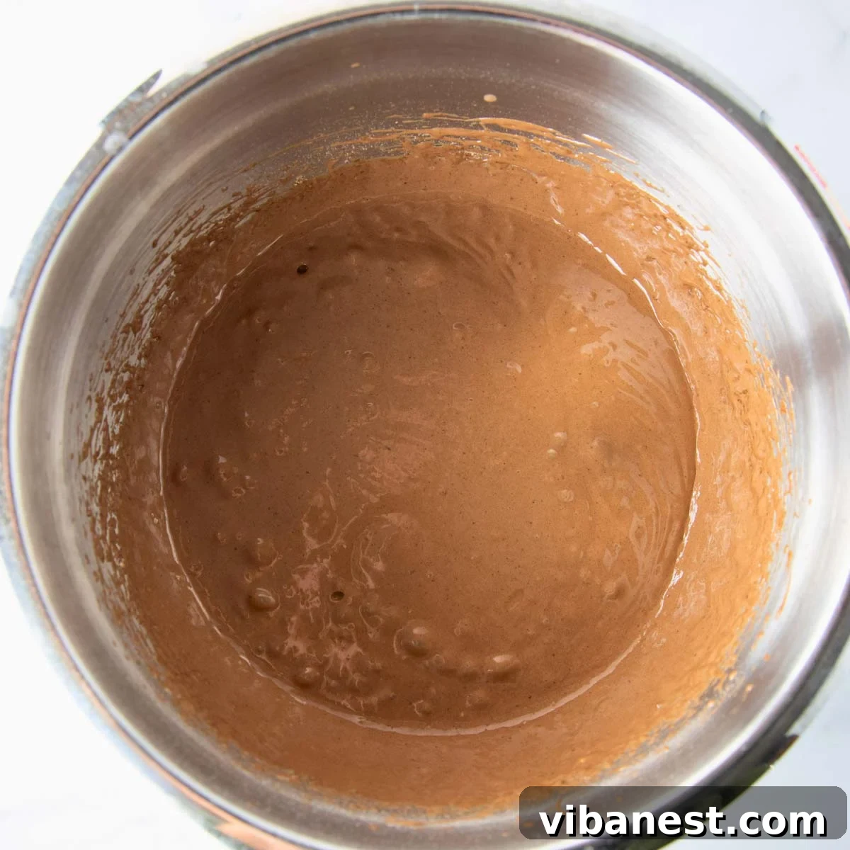Savor Portillos Legendary Chocolate Cake 6 Mixing chocolate cake batter with a stand mixer