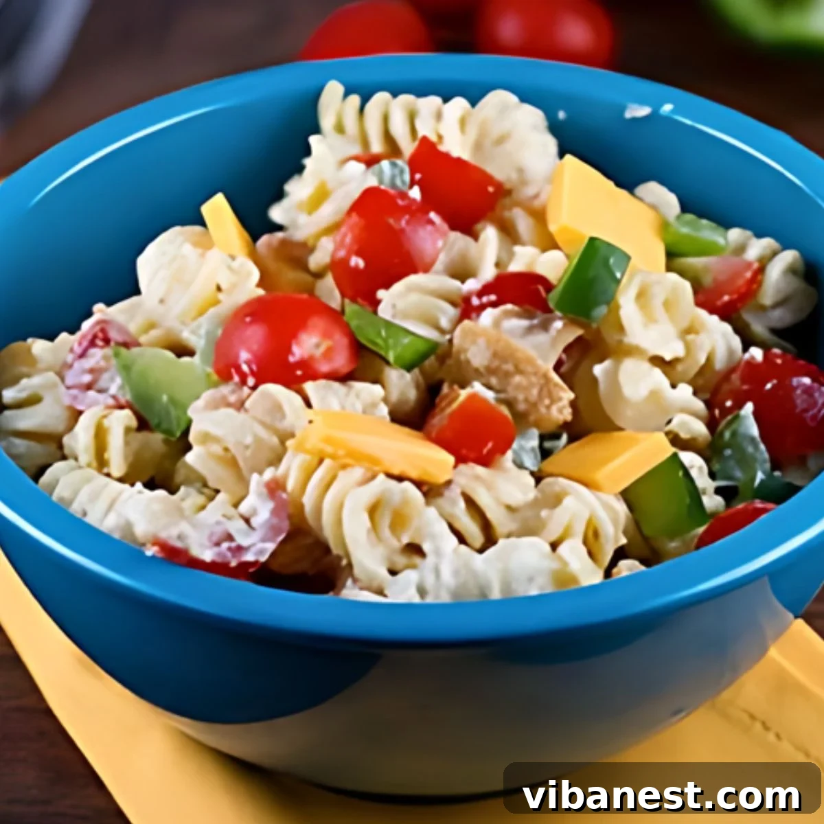 Loaded Bacon Cheddar Ranch Pasta Salad 2 bacon cheddar ranch pasta salad