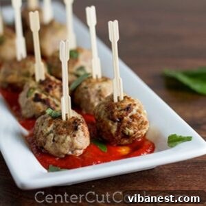 close up of turkey ricotta meatballs in a bowl