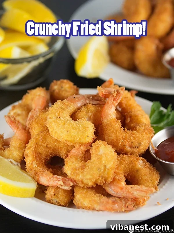 Crispy Fried Shrimp 1 Crispy Fried Shrimp on a plate, ready to be served