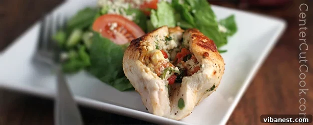 Delicious Mediterranean stuffed chicken, perfectly cooked and bursting with flavor