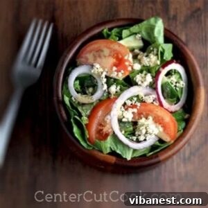 bowl of salad with homemade greek salad dressing