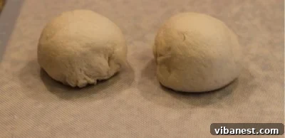 Deep Dish Pizza Dough Balls Dough folded and shaped into balls