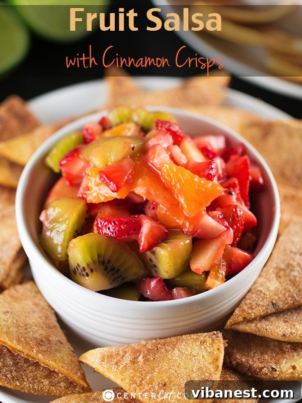 Fruit salsa with cinnamon crisps 4.jpg Colorful fruit salsa served with cinnamon sugar crisps in a bowl