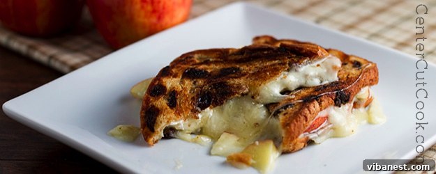 Delicious Havarti and apple sandwiches on a plate