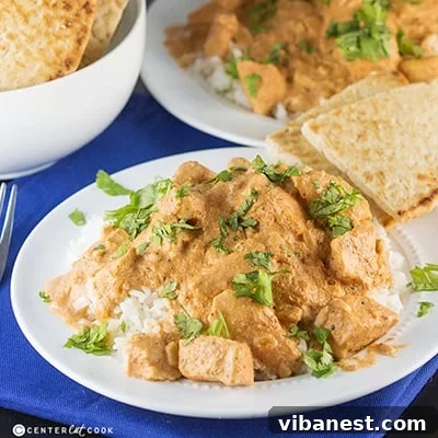 Close-up of Slow Cooker Chicken Tikka Masala in a pot