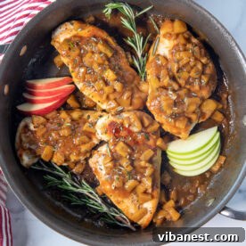 Chicken with Apple Cider Sauce, a cozy fall meal.