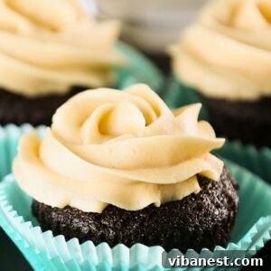 chocolate cupcakes with peanut butter frosting